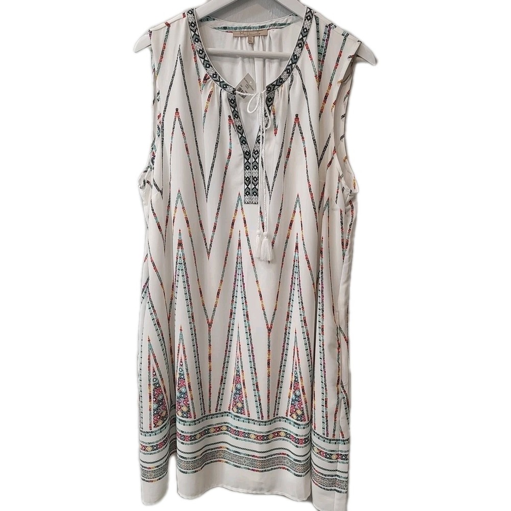 MY DANIELLE Texture Stripe Sheath Dress Sz XXL Boho Tribal Casual Beach‎ Boho